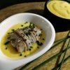 boquerones al limón con mahonesa de mango